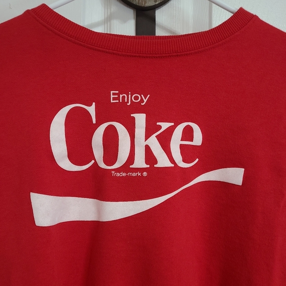Coca-Cola Woman's Long Sleeve Crewneck Sweatshirt, Size: Medium Color: Red - Picture 7 of 16